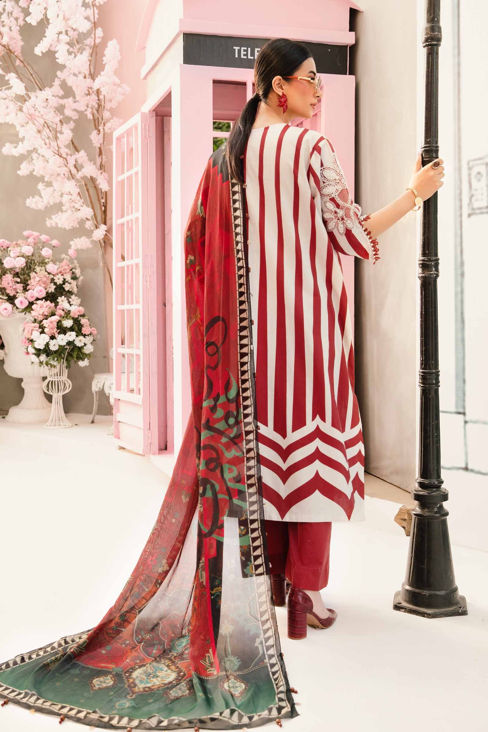 Maria.B 3 Piece Unstitched Embroidered Lawn Suit MPT-2609-A MPRINTS