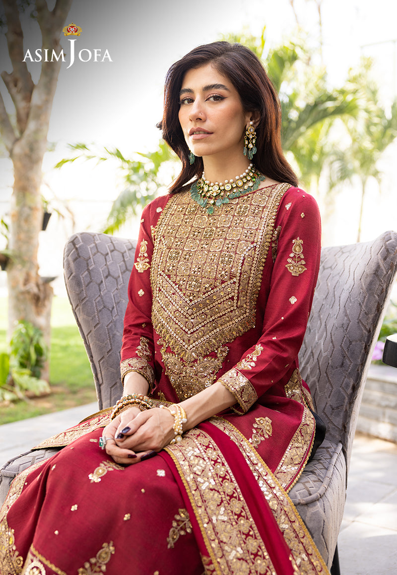 Embroidered Raw Silk By Asim Jofa (Unstitched)