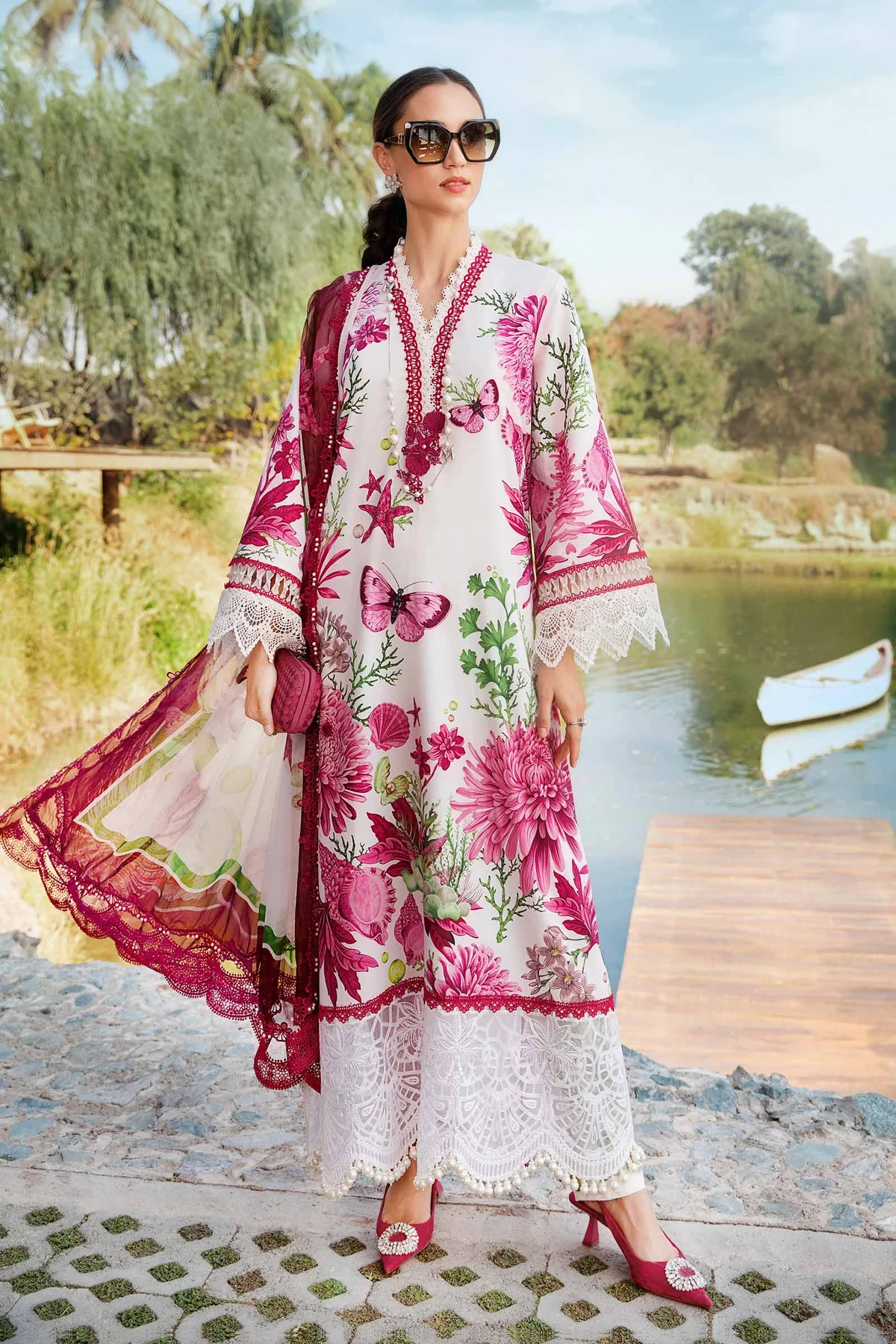 Maria.B Mprints 2025 Luxury Lawn Embroidered Collection MPT 2510 A