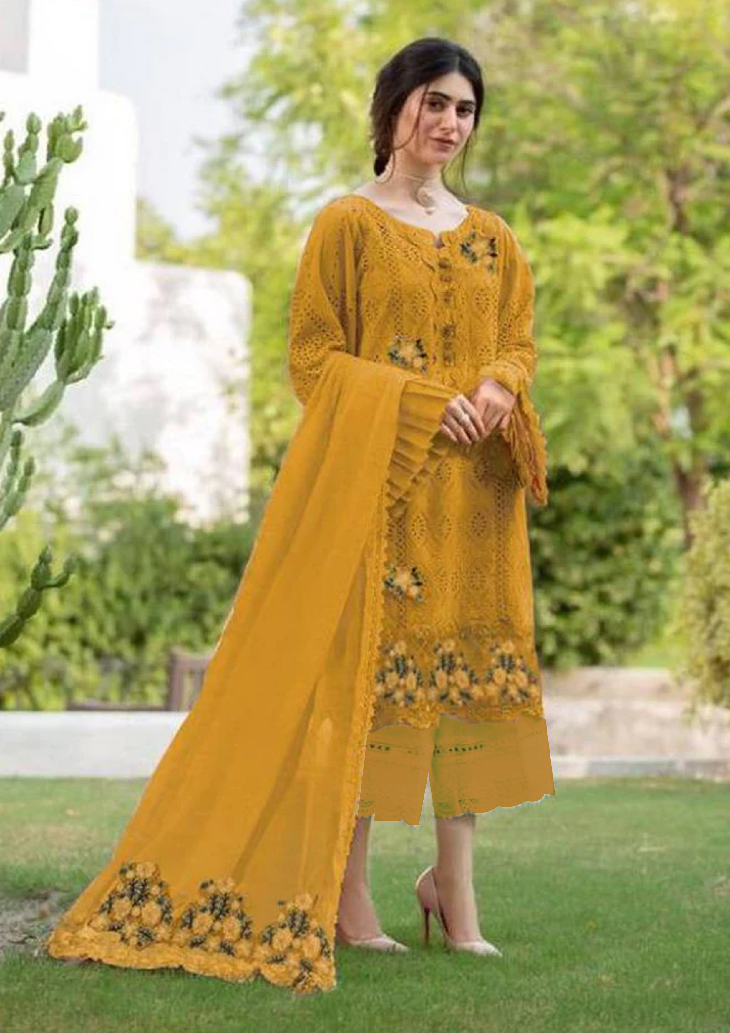 Zarqash Embroidered Lawn 3 Piece Unstitched
