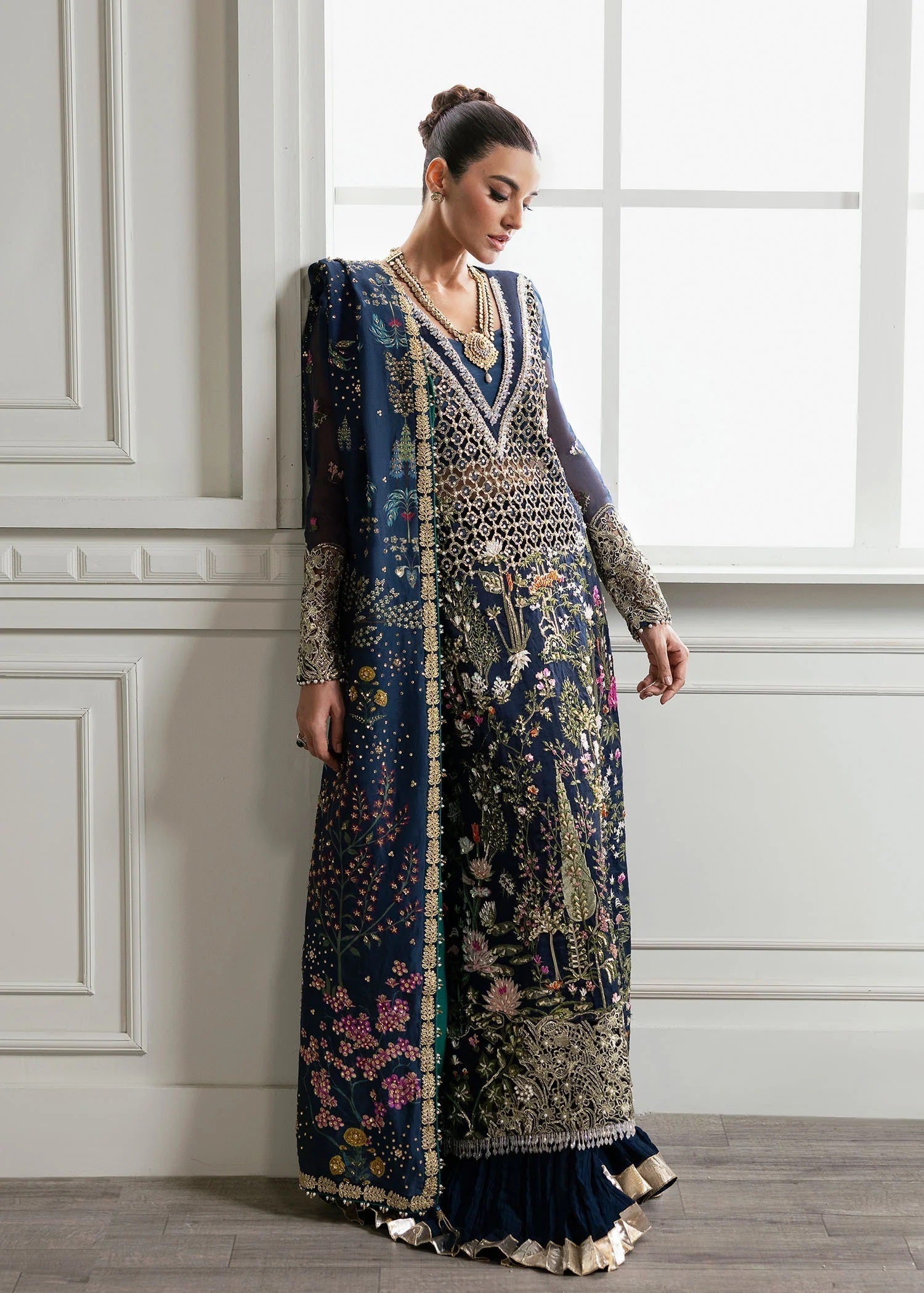 Crimson Majestic Organza Embroidered Collection Unstitched 3 Piece Majestic Cypress