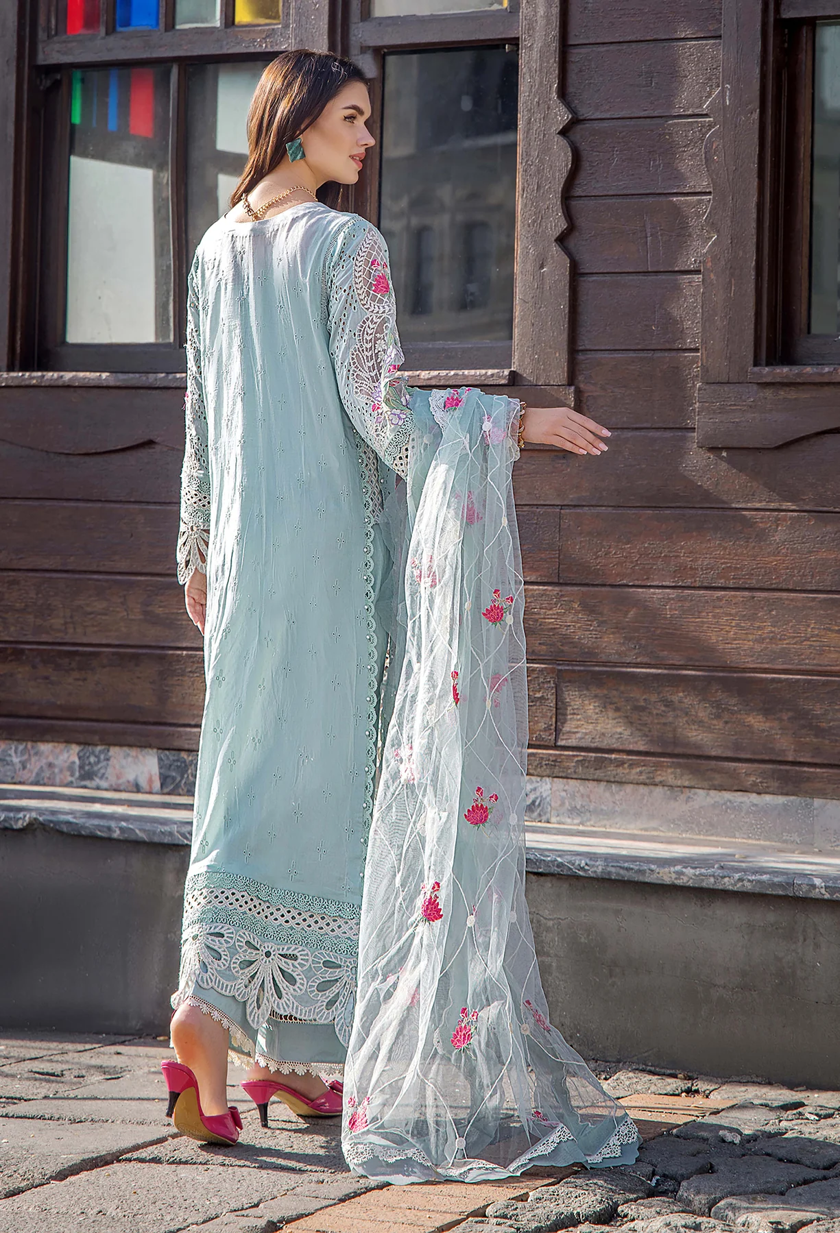 Adan Libas Luxury Embroidered Lawn Collection 5547 Sky Blue