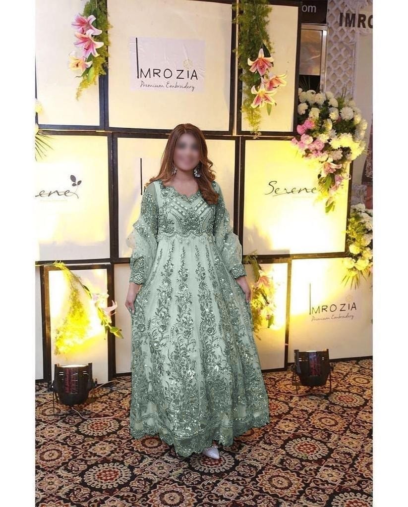 Imrozia Bridal Net Luxury Maxi Embroidered 3 Piece Unstitched