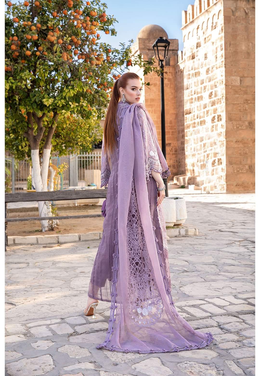 Mariaa.B Lilac Luxury Cotton Lawn Embroidered 3 Piece Unstitched