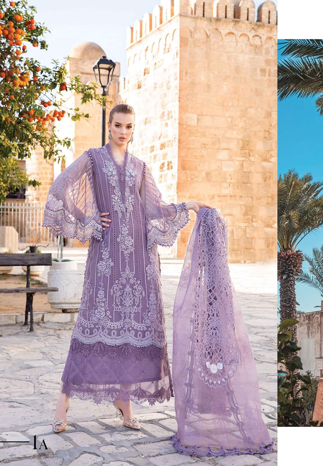 Mariaa.B Lilac Luxury Cotton Lawn Embroidered 3 Piece Unstitched