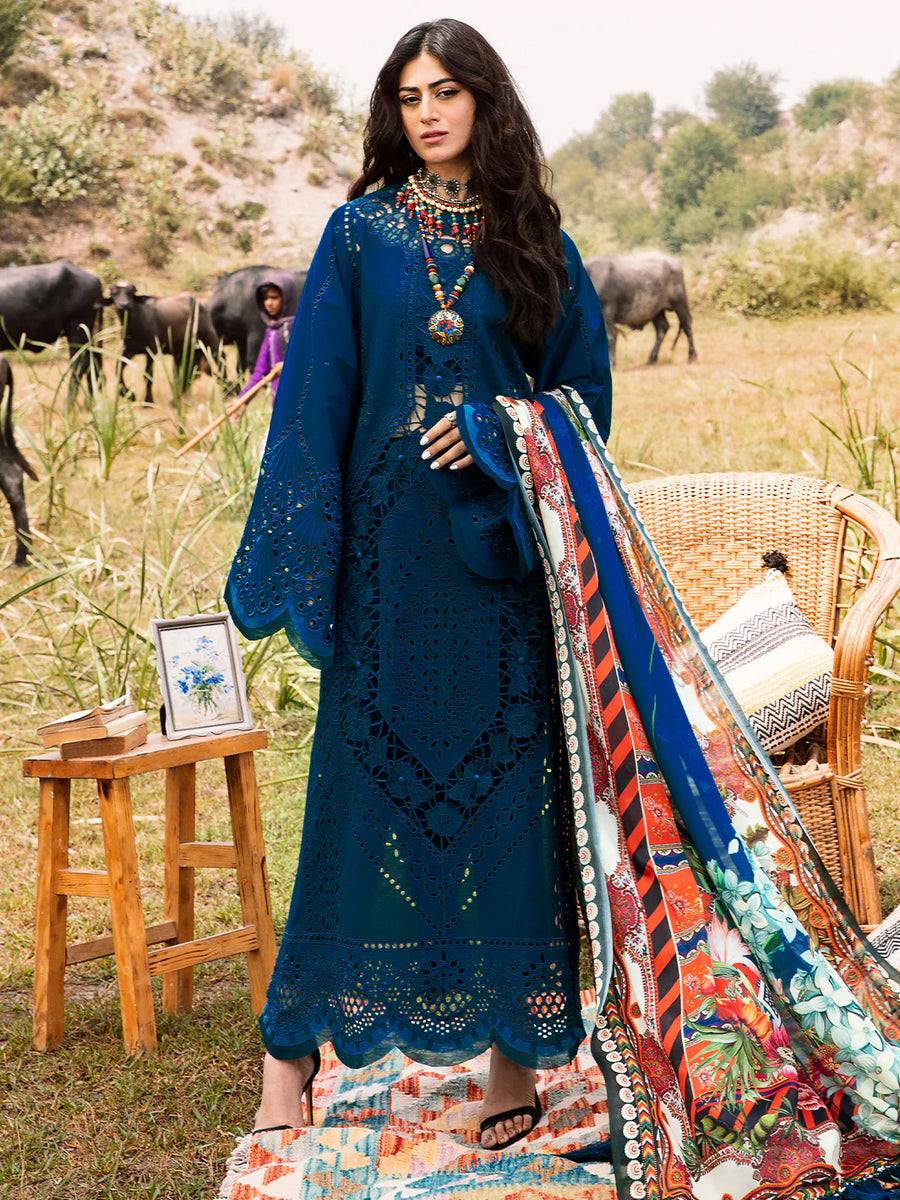 Bin Ilyas Luxury Embroidered Lawn Chikan kari 3 Piece Unstitched