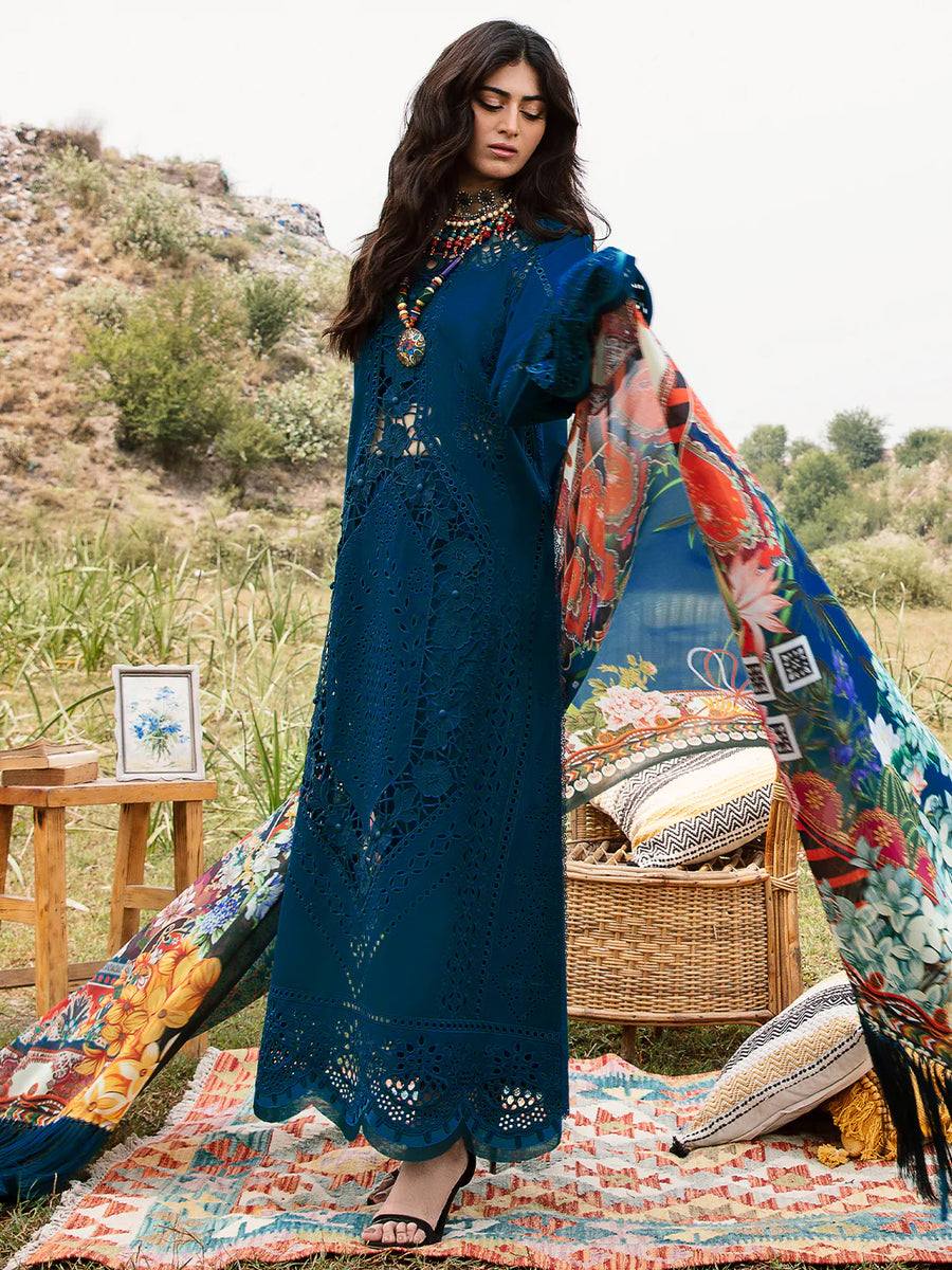 Bin Ilyas Luxury Embroidered Lawn Chikan kari 3 Piece Unstitched