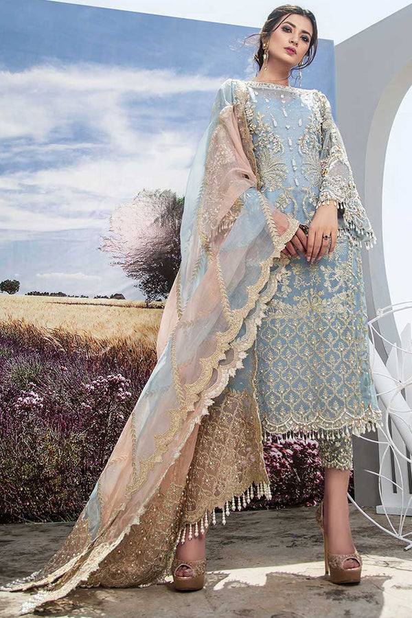 Agha Noor organza Emb Formal Collection 3 Piece Unstitch