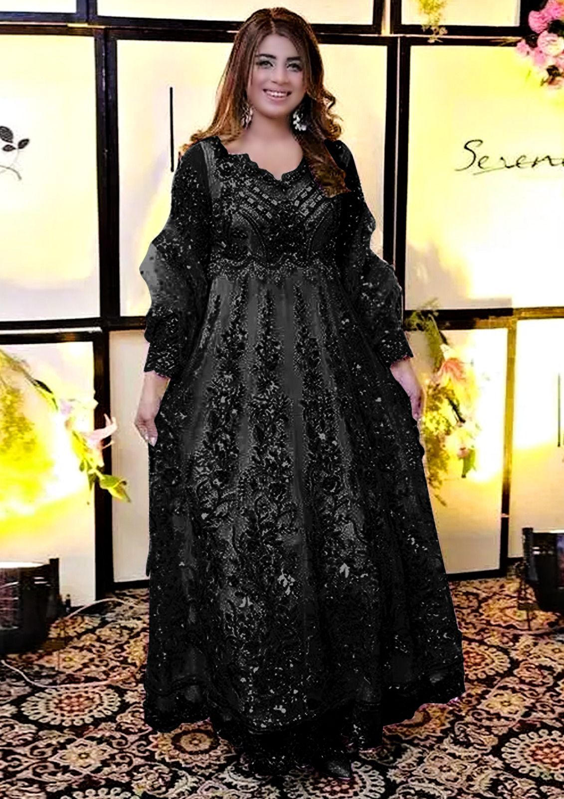 Imrozia Serene Bridal Net Luxury Maxi Embroidered 3 Piece Unstitched