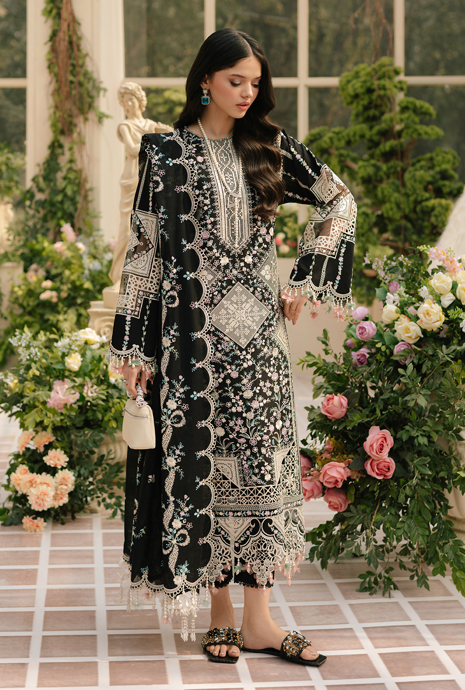 Bin Ilyas Luxury Lawn Embroidered 3 Piece Unstitched 103-B Fareesa