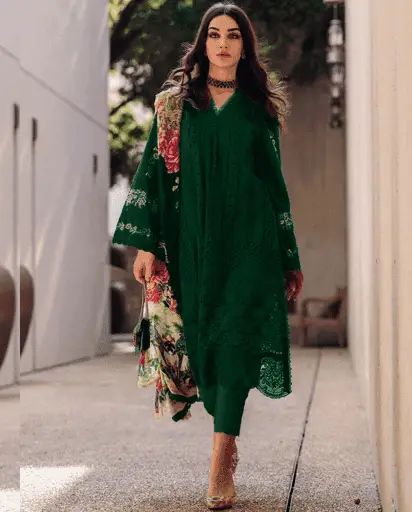 Saira Rizwan Chikan Kari Lawn 3 Piece Unstitched
