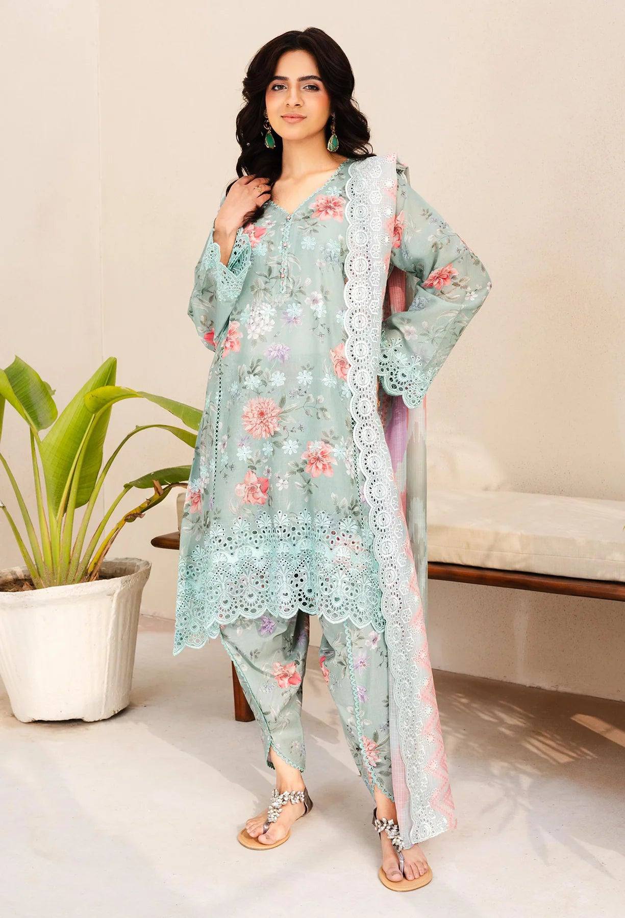 Adan Libas Lawn Embroidery Collection 3 piece Unstitched.