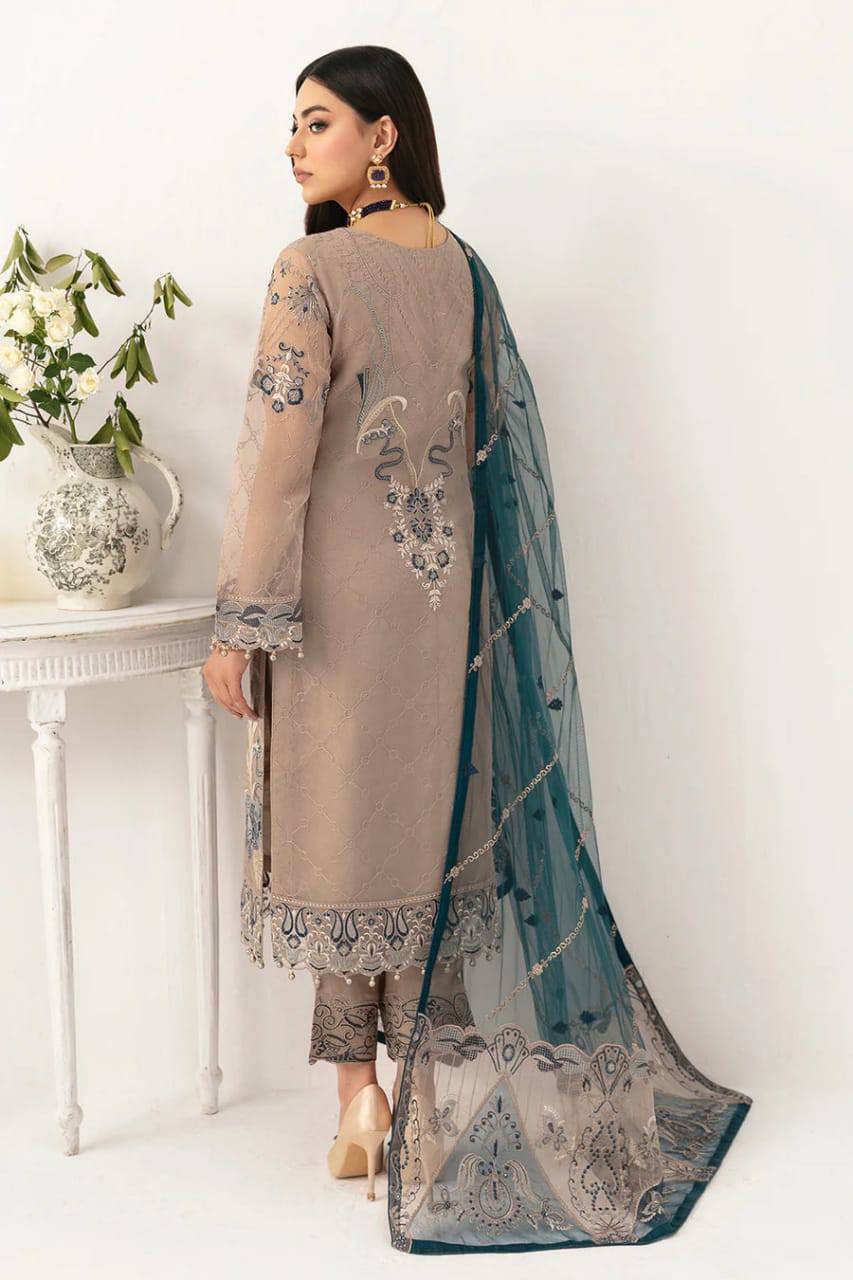 Ramsha Embroidered Chiffon 3 Piece Unstitched
