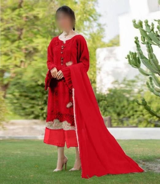 Zarqash Lawn Embroidery Chikan Kari 3 piece Unstitched