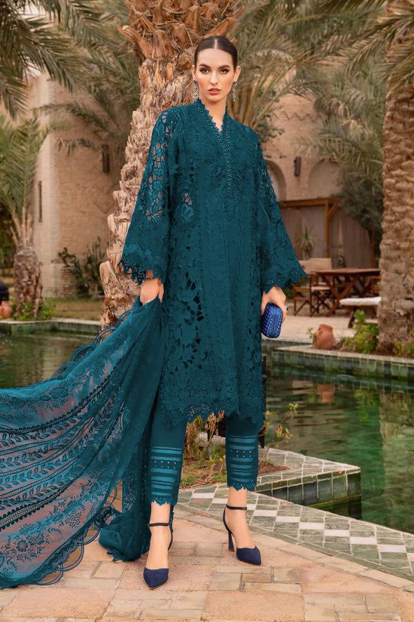 Maria B Luxury Lawn Chikan kari Embroidered 3 Piece Unstitched