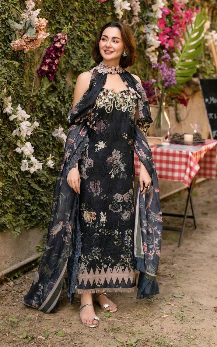 Asifa Nabeel Luxury Lawn Printed Embroidered 3 Piece Unstitched