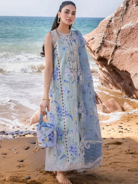 Crimson Luxury Lawn Chikan Kari by Saira Shakira 3Piece Unstiched