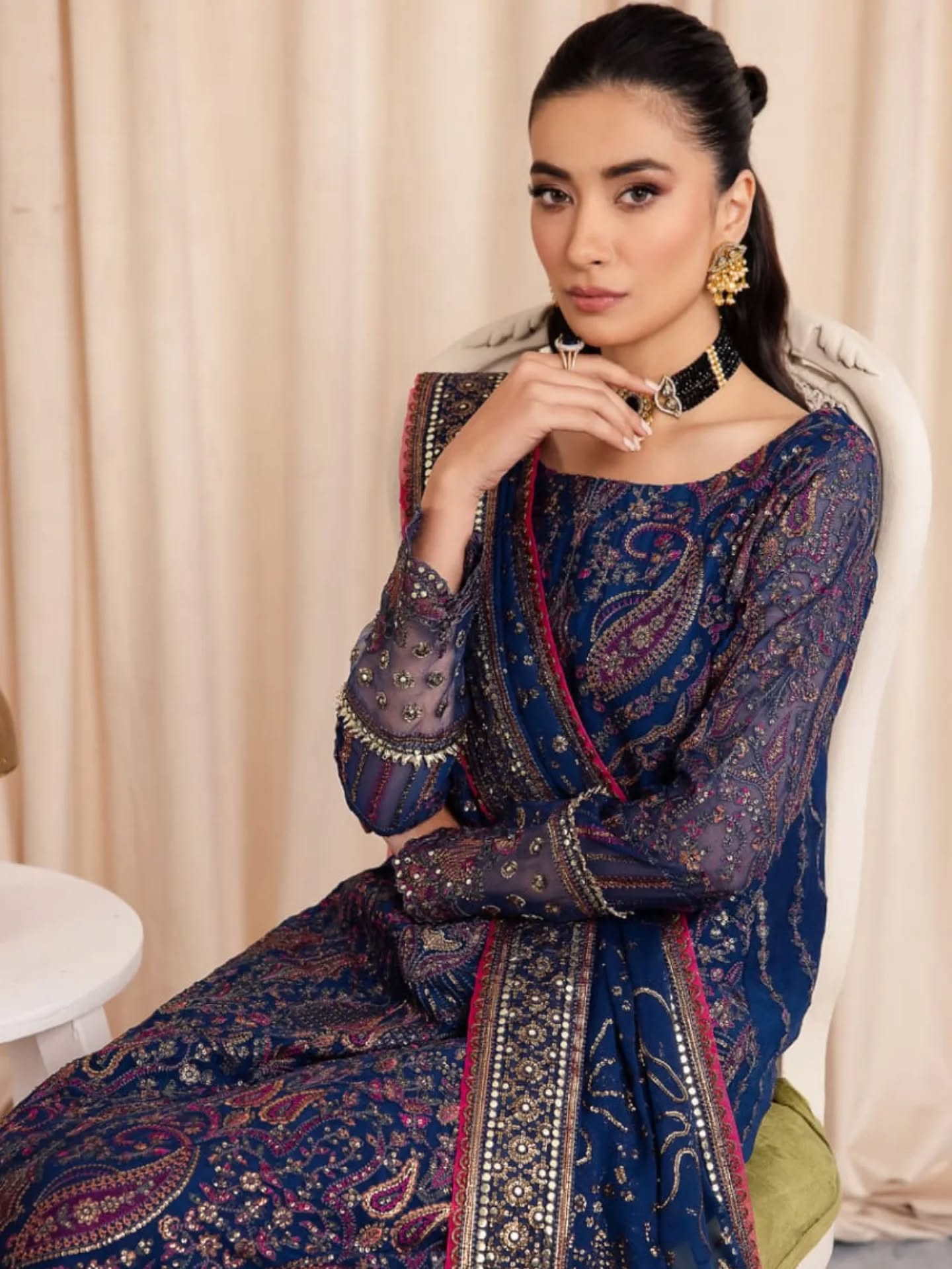 Iznik Luxury Collection organza Embroidered 3 Piece Unstitched