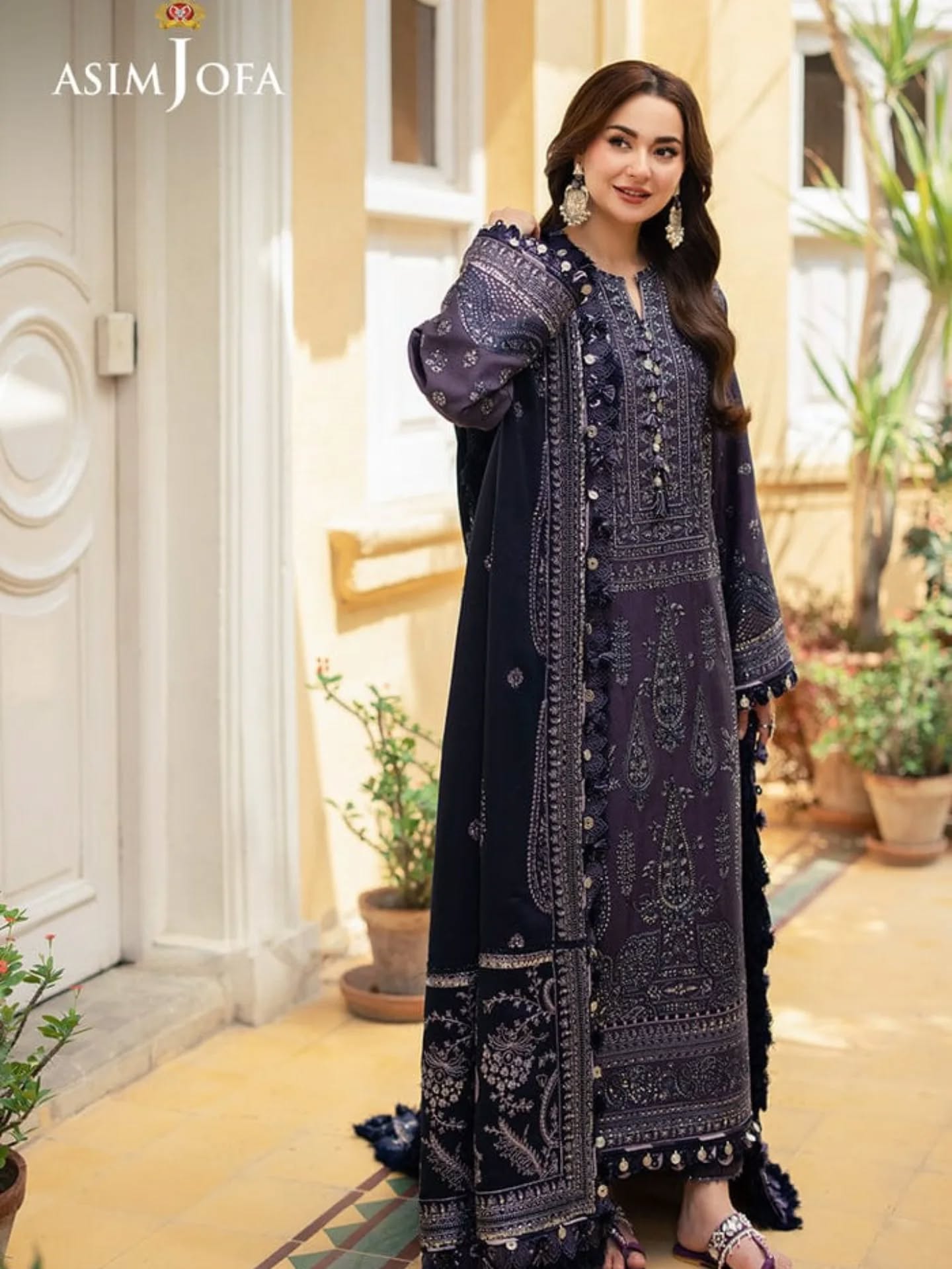 Asim Jofa Luxury Chiffon Embroidered 3 Piece Unstitched