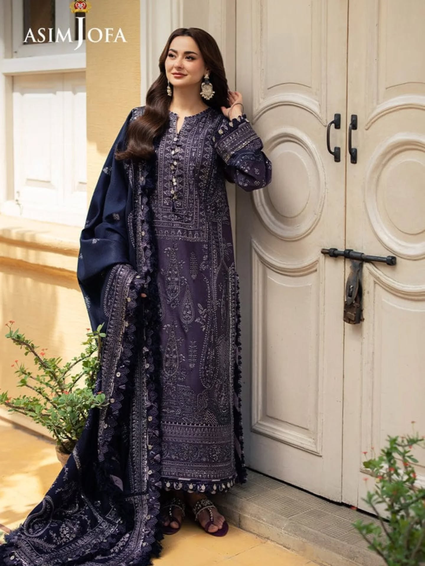 Asim Jofa Luxury Chiffon Embroidered 3 Piece Unstitched