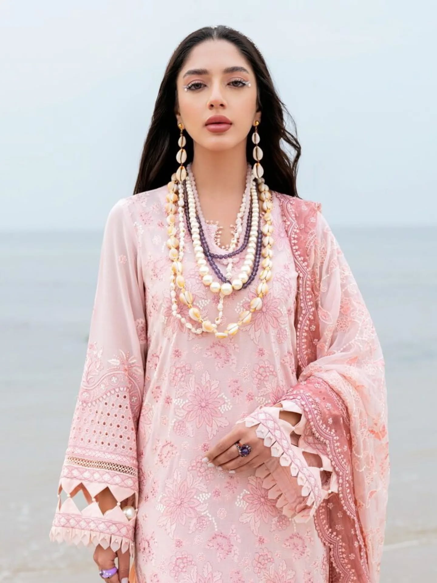 Nureh Swiss Cotton Full Embroidery Collection 3Piece Unstitched.