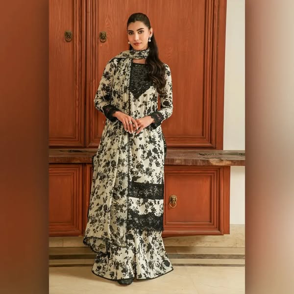 Aneela's Digital Printed Luxury Lawn Emb Collection 3Piece Unstitched