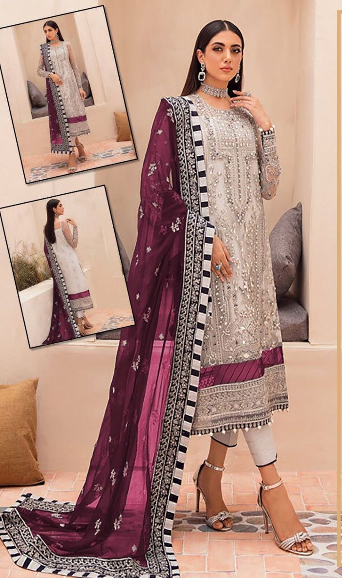 Gulaal Embroidered Wedding Collection Organza 3 Piece Unstitched
