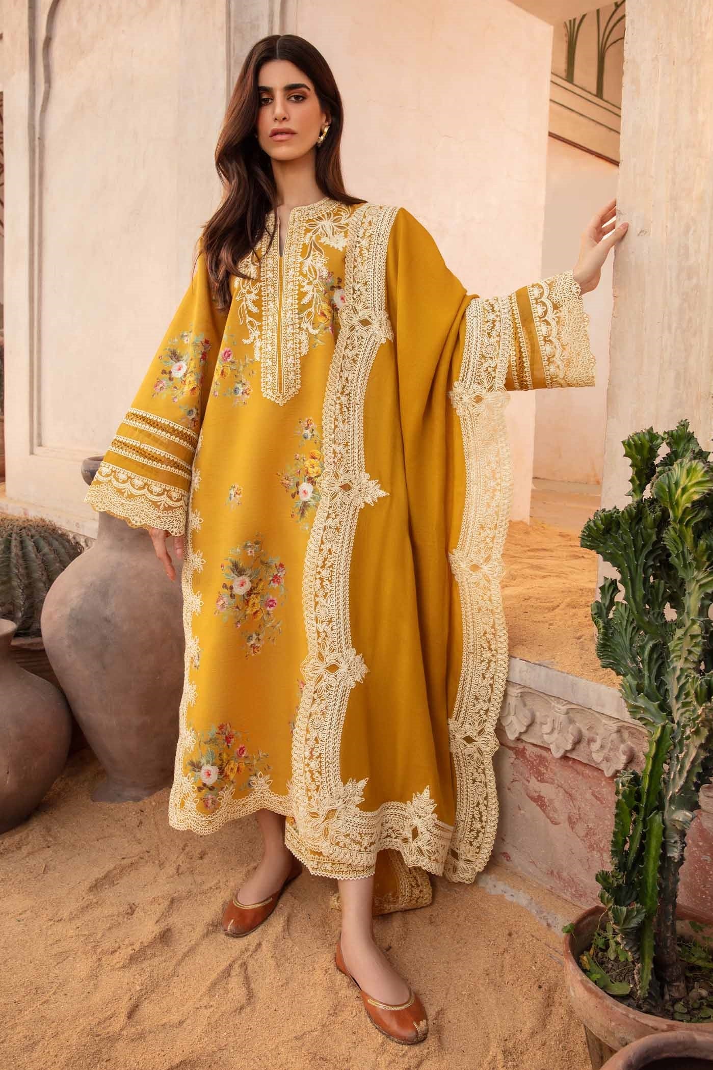 Crimson Luxury Lawn Embroidered Unstitched Suits Marori Tales - CRWP 2A