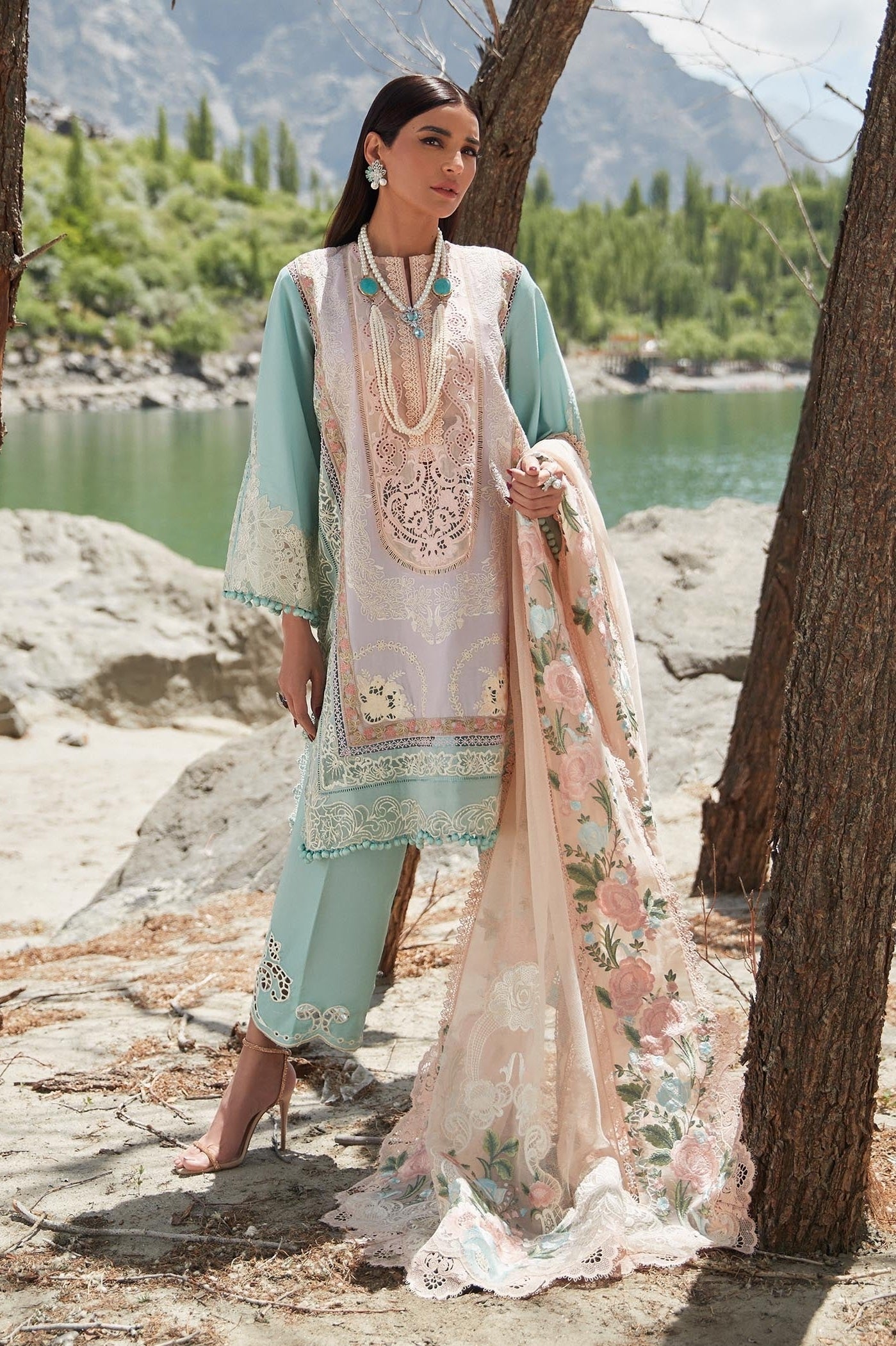 Crimson Luxury Lawn Embroidered 3 Piece Unstitched D-06-B-Mountain Love