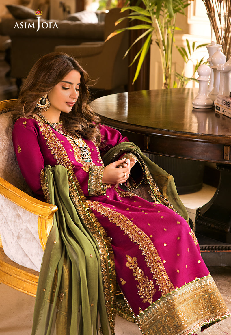 3 Piece unstitched - Embroidered Chiffon PN-005 | AsimJofa