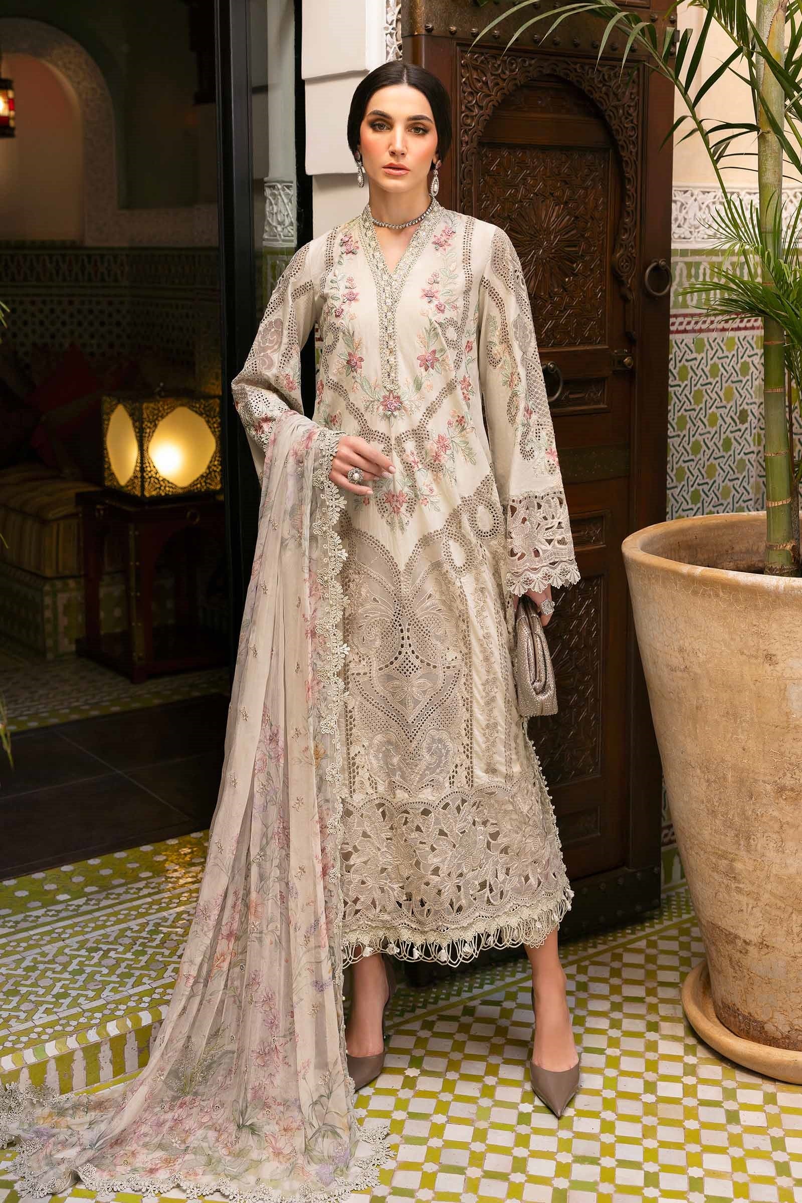 Maria.B Luxury Lawn Embroidered 3 Piece Unstitched MPT-D-2514-B