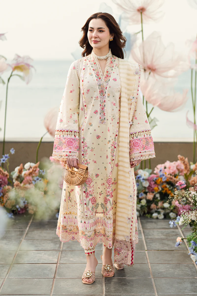 Qalamkar Luxury Lawn Embroidered Unstitched 3 Pc FK-14 SCARLETT