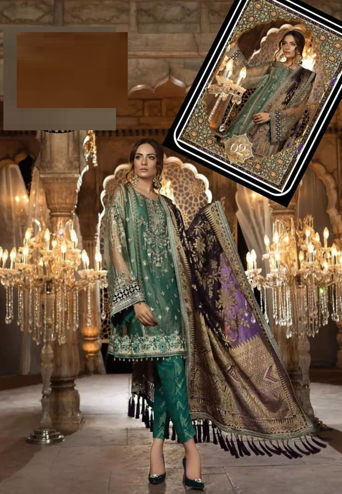 Mariaa B Formal Collection Net Embroidery 3piece Unstitched