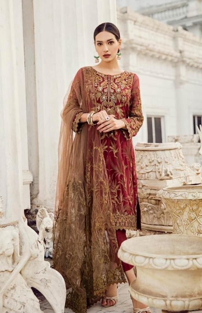 Iznik Net Formal Collection Embroidered 3piece Unstitched