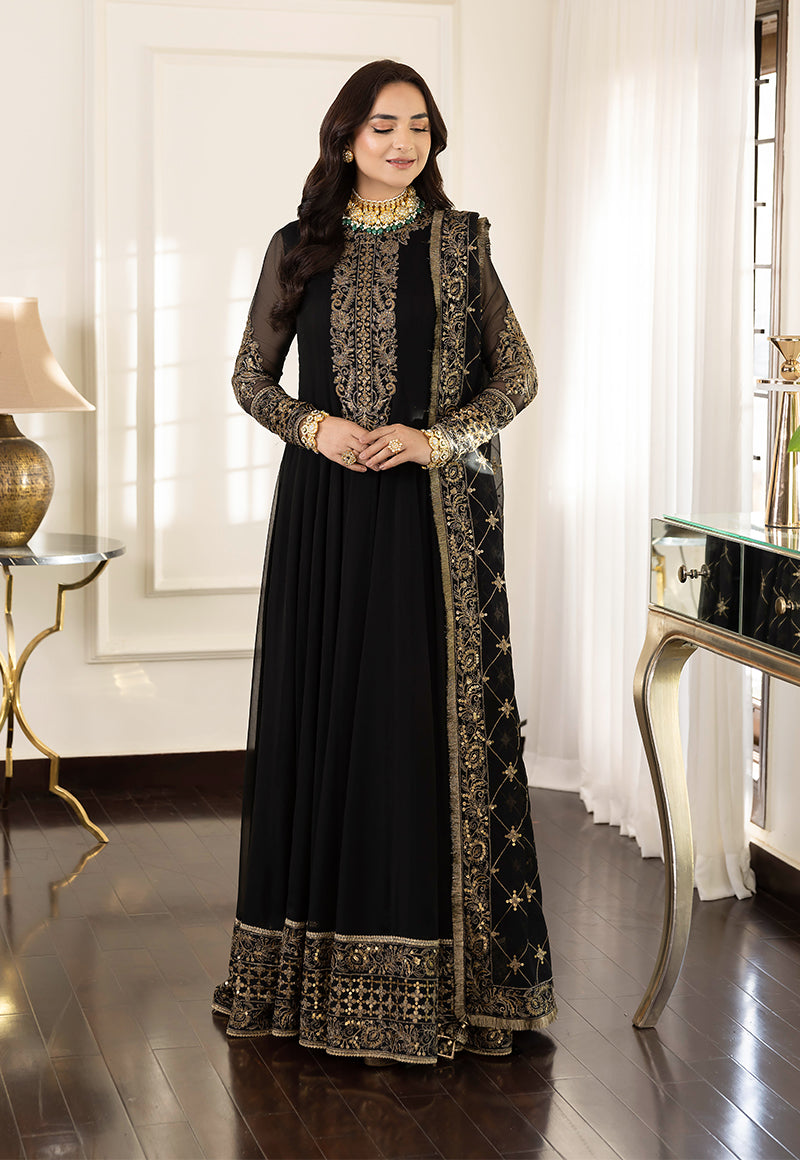3 Piece Unstitched - Embroidered Unshiffon | AsimJofa