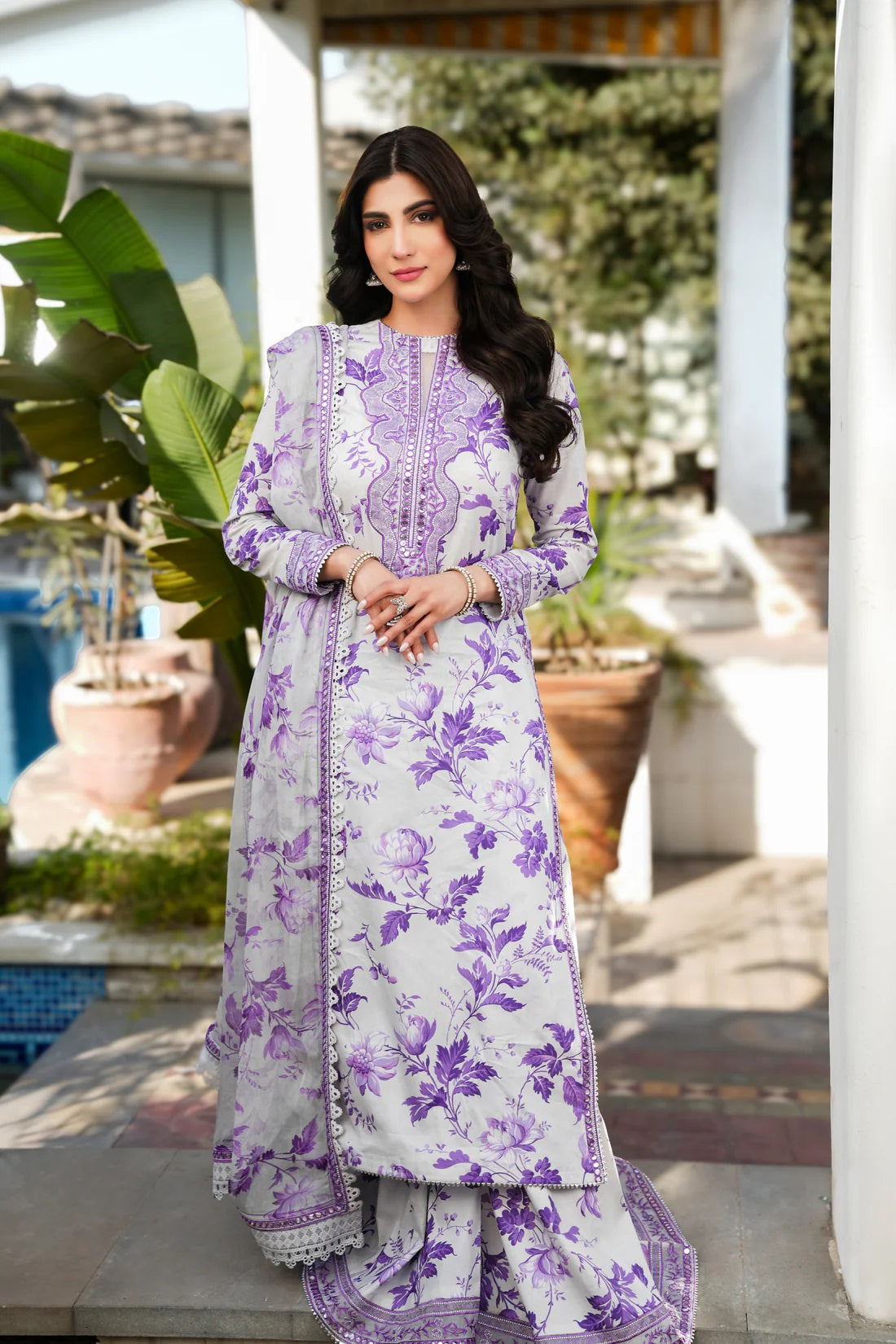Aneela's Collection Luxury Lawn Embroidered 3 Piece Unstitched Swiss Lawn