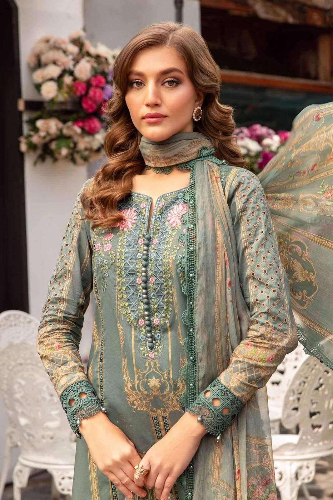Maria B Luxury Lawn Embroidered 3 Piece Unstitched