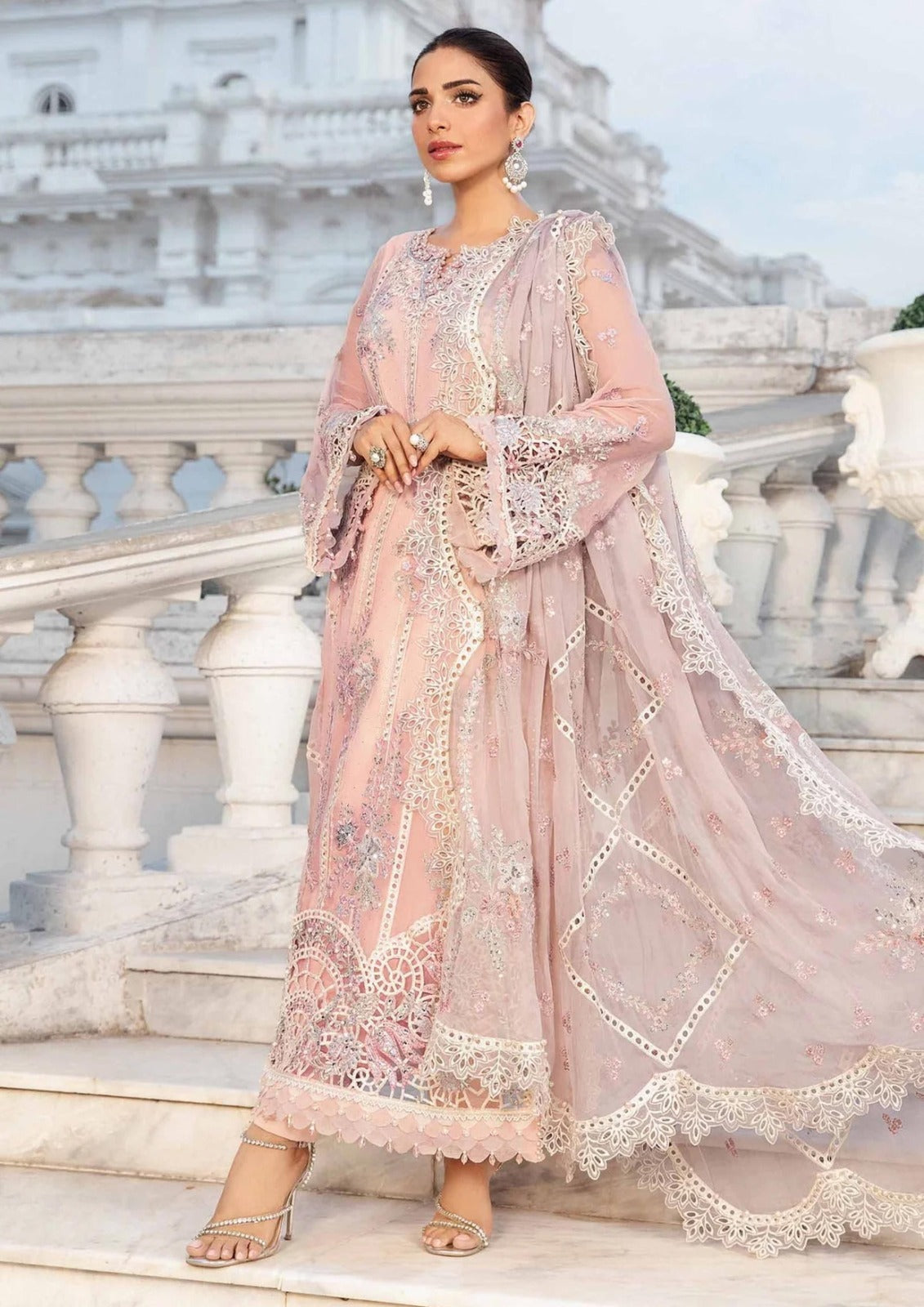 Maria B Luxury Chiffon Collection Embroidery 3 Piece Unstitched